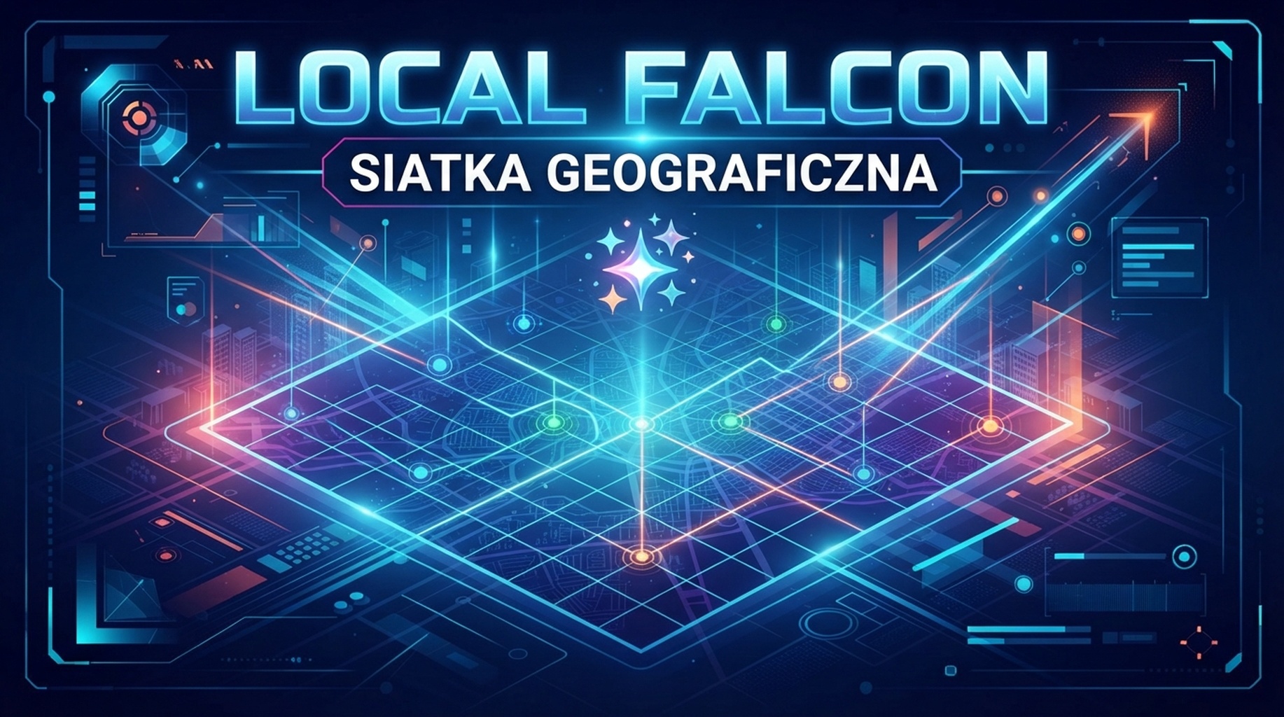 Karta Local Falcon dla siatki geograficznej, pozycji według obszaru i widoczności AI