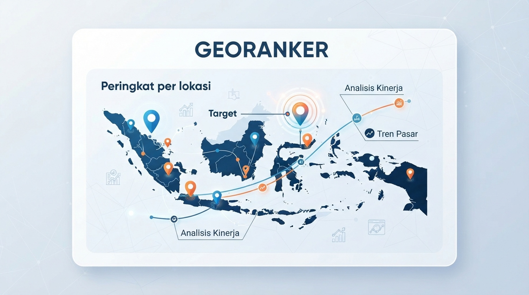 Kartu GeoRanker untuk peringkat geografis, data per lokasi, dan laporan