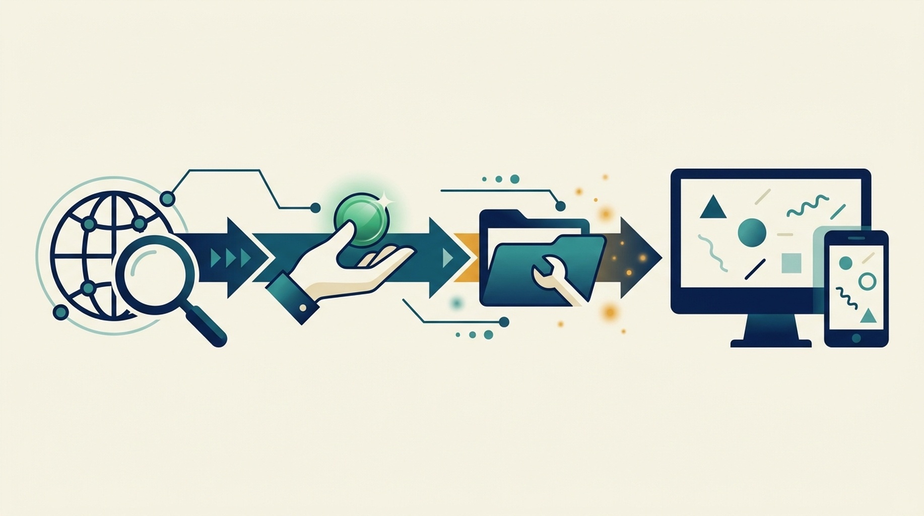 תרשים זרימה ללא טקסט לבדיקת SEO: בדיקת עמוד, דוח ראיות, אישור אנושי ועמוד משופר.