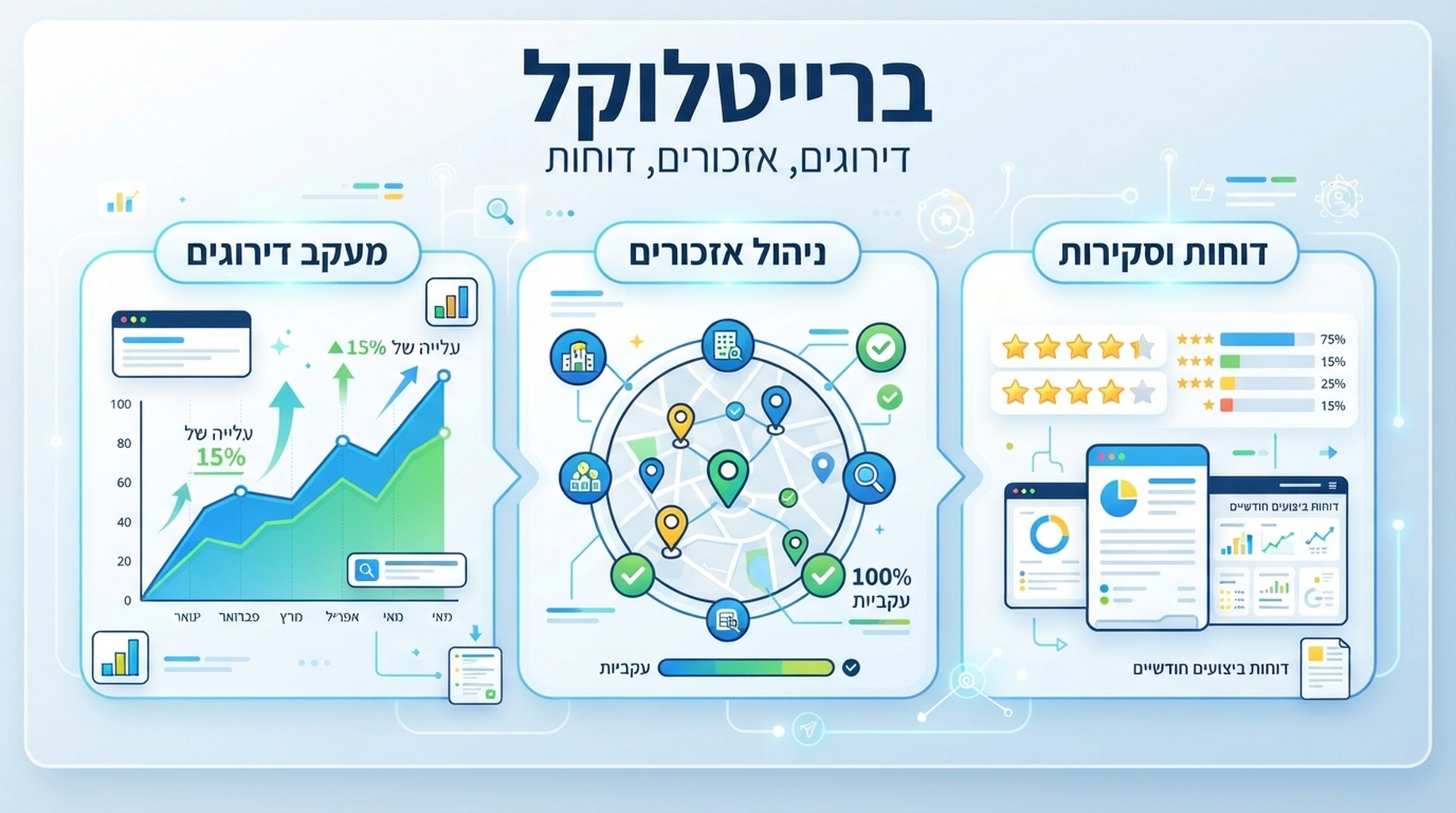 כרטיס BrightLocal לדירוגים מקומיים, אזכורים, מוניטין ודוחות