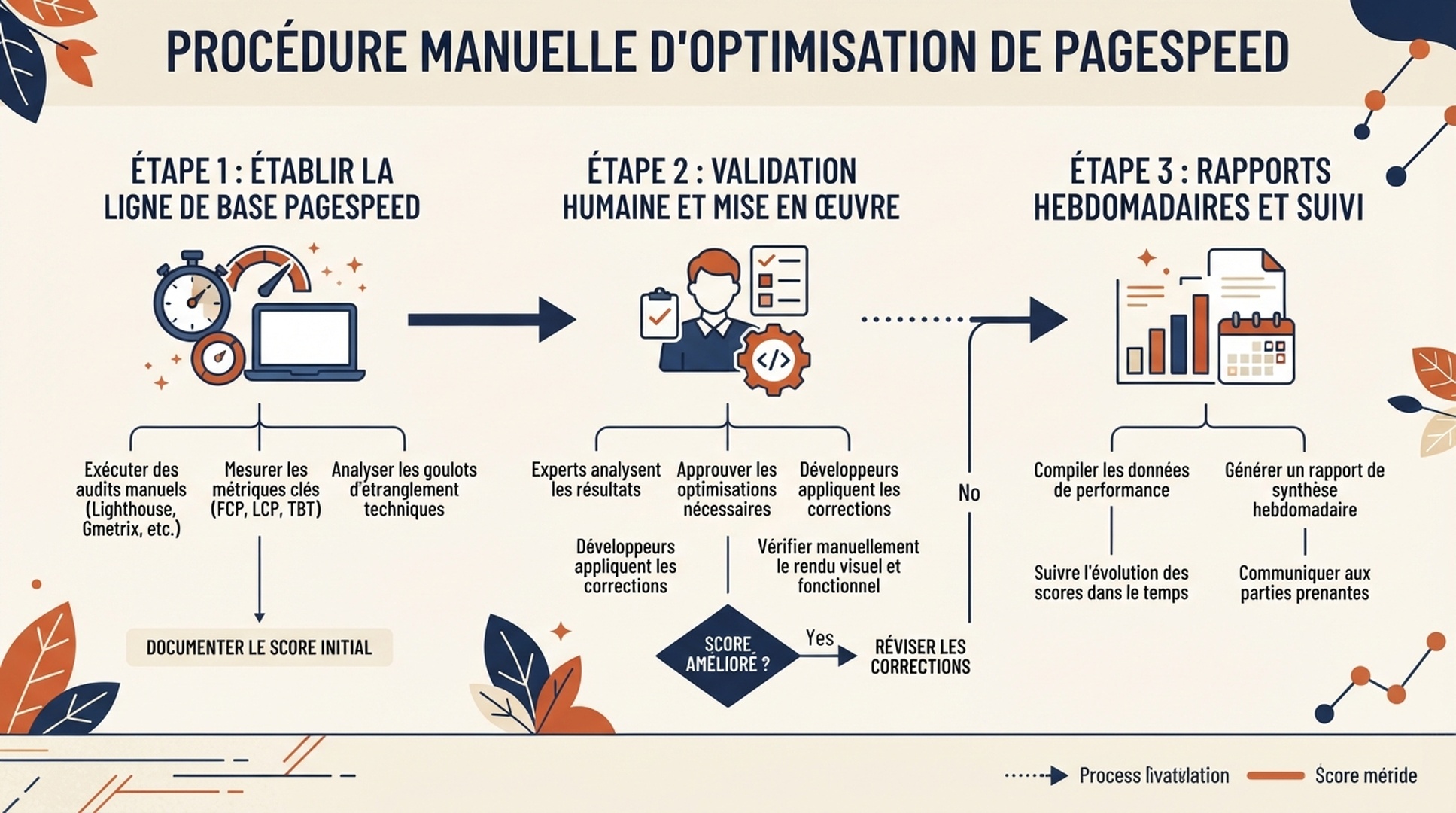 Flux Hermes: ligne de base manuelle, approbation humaine et rapport hebdomadaire.