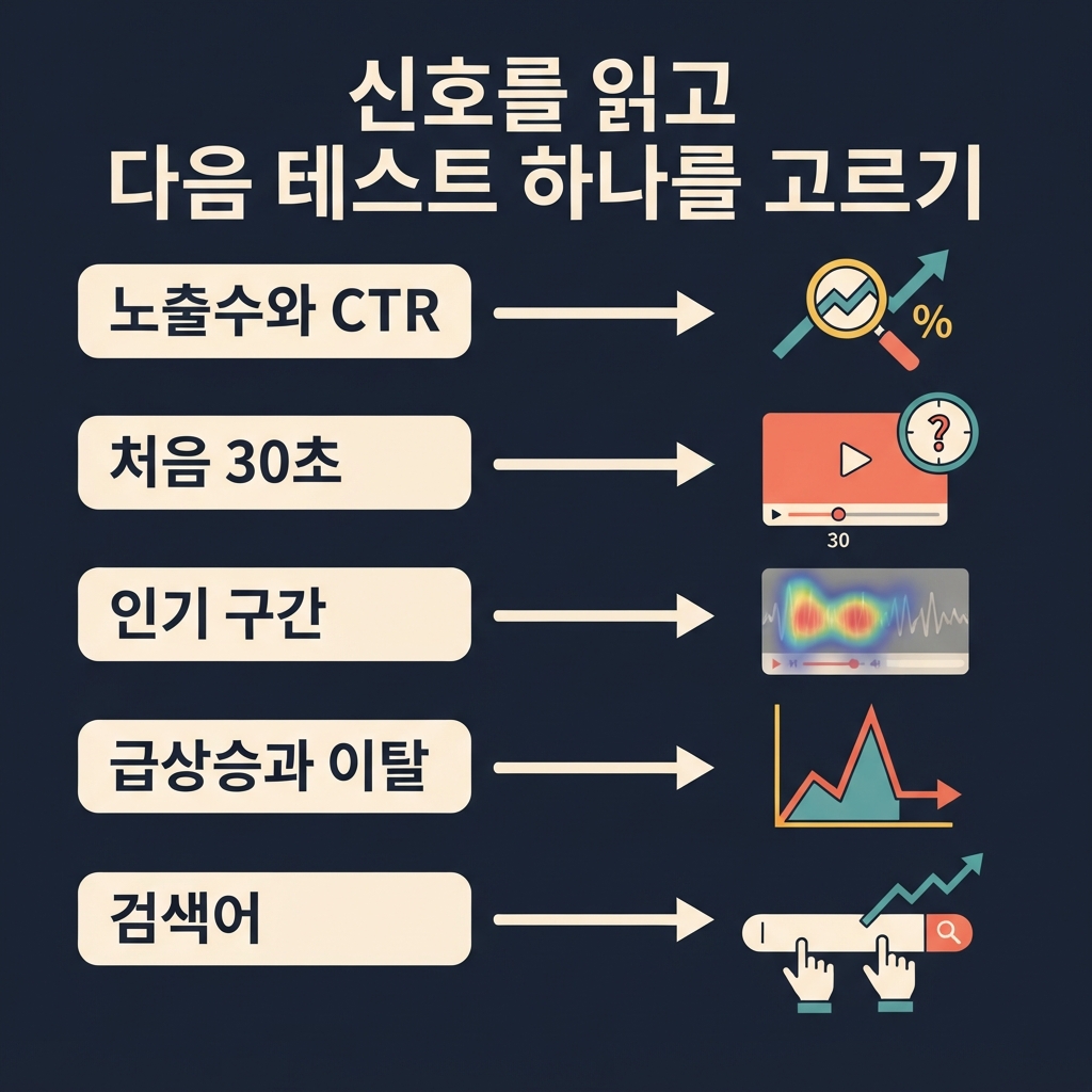 YouTube Studio 지표를 신중한 다음 동영상 테스트에 연결하는 결정 지도