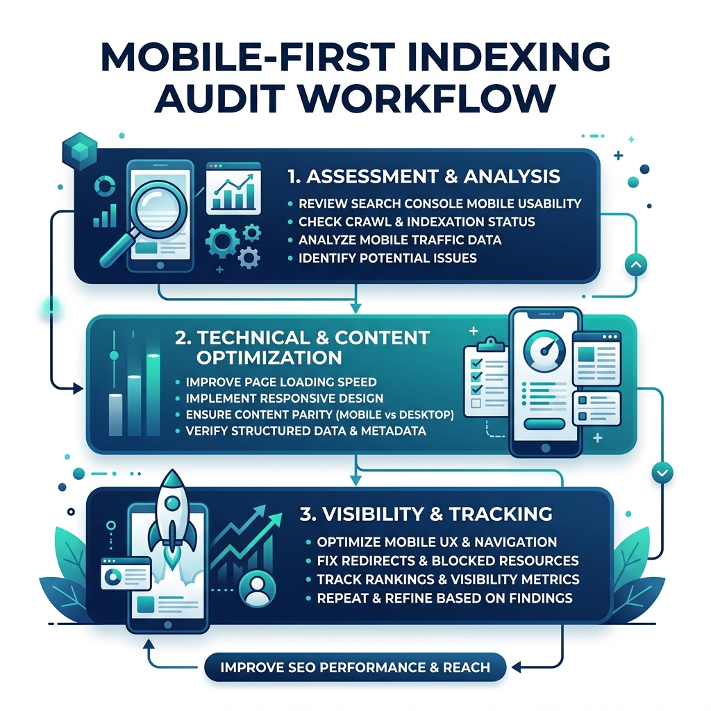 ขั้นตอนการตรวจสอบ Mobile-First: สามขั้นตอนจากการตรวจสอบอย่างรวดเร็วสู่การตรวจสอบเต็มรูปแบบและคิวการแก้ไขตามลำดับความสำคัญ