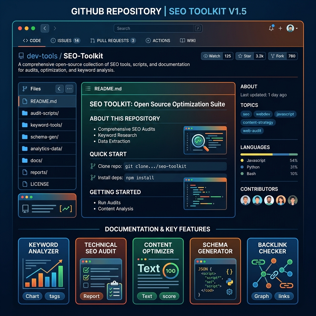 Halaman repositori GitHub untuk geo-seo-codex menunjukkan fail kemahiran SEO Codex dan README