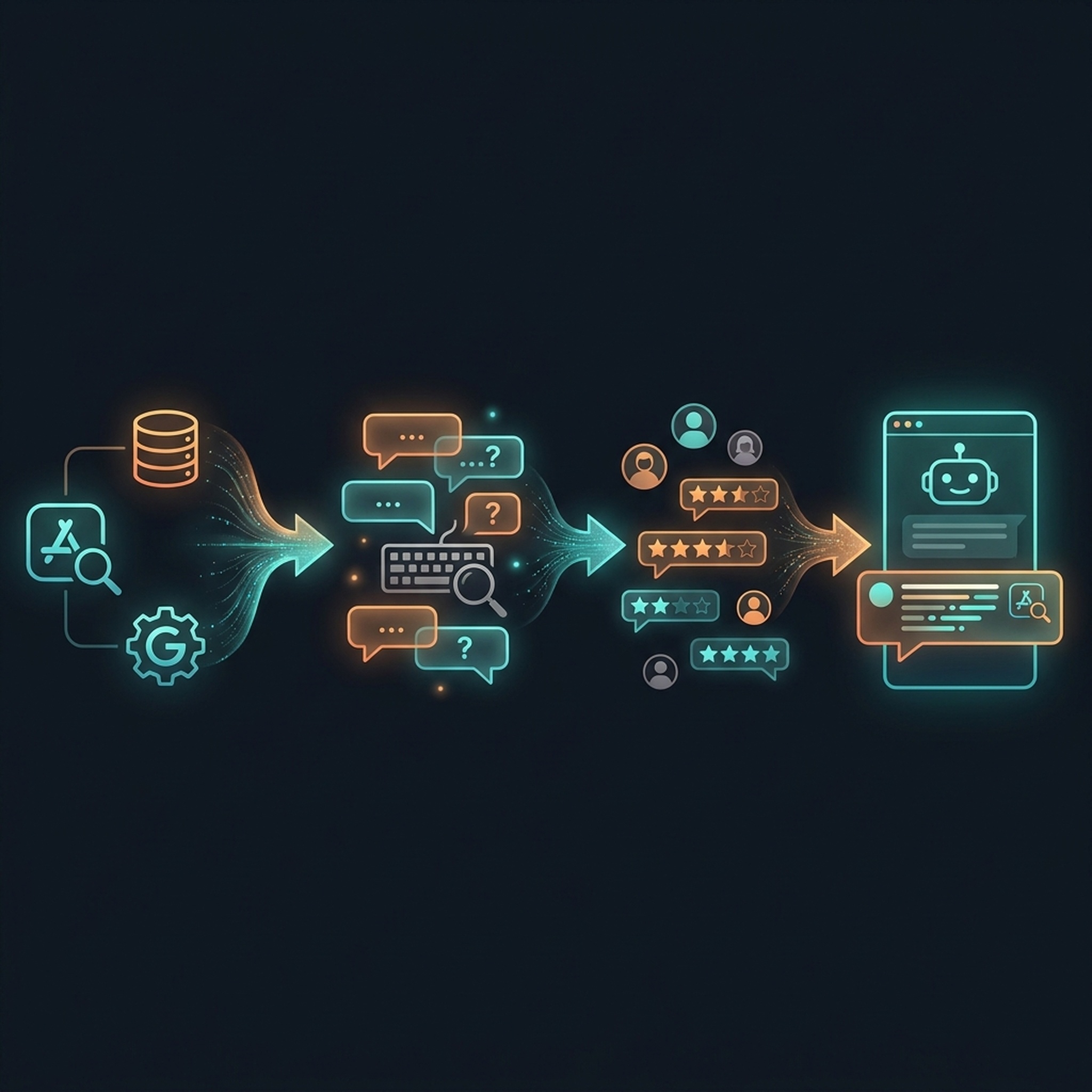 Four-stage pipeline for getting SaaS products cited by AI search engines: directory listing, keyword optimization, review collection, and AI chatbot citation output