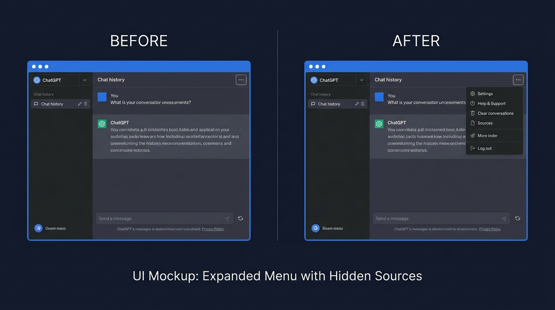 ChatGPT sources menu change