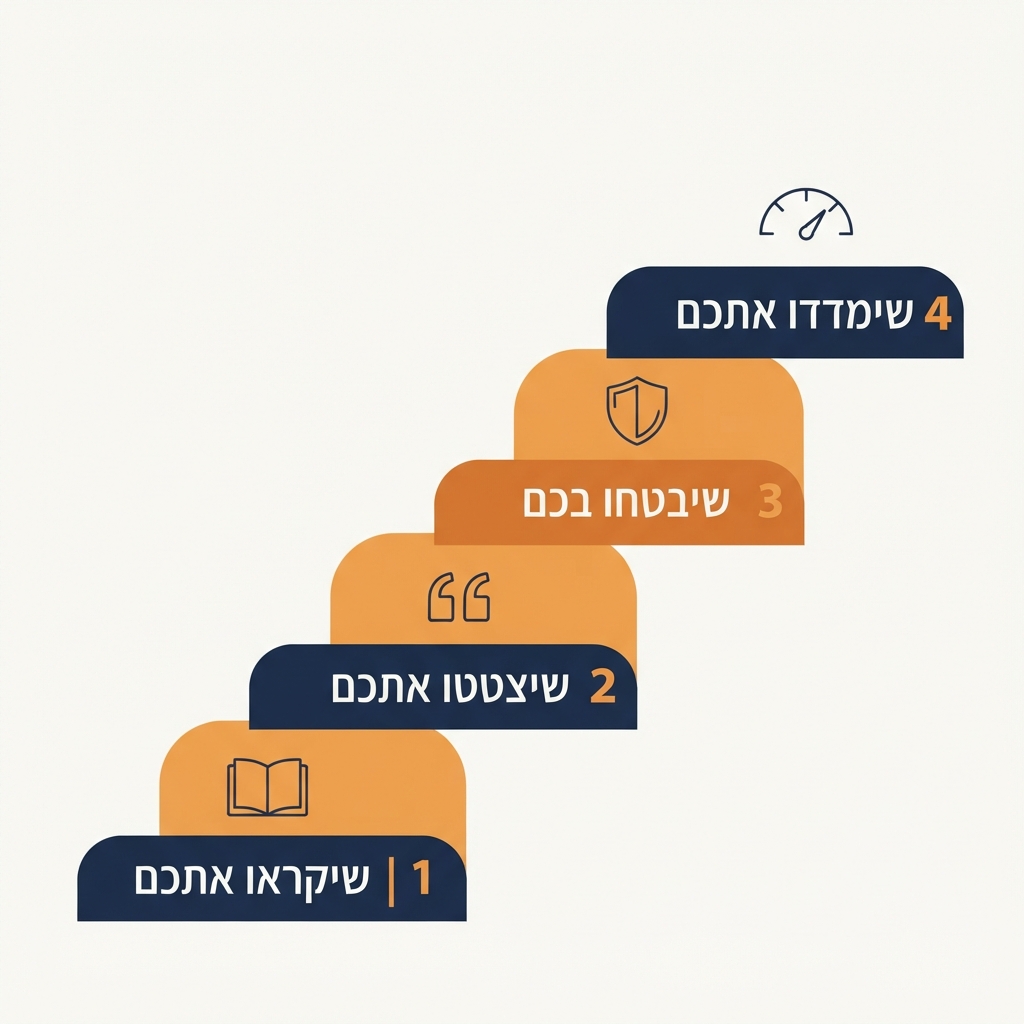תרשים סולם של ארבע שכבות GEO: להקרא, להצטיין, לסמוך, למדוד