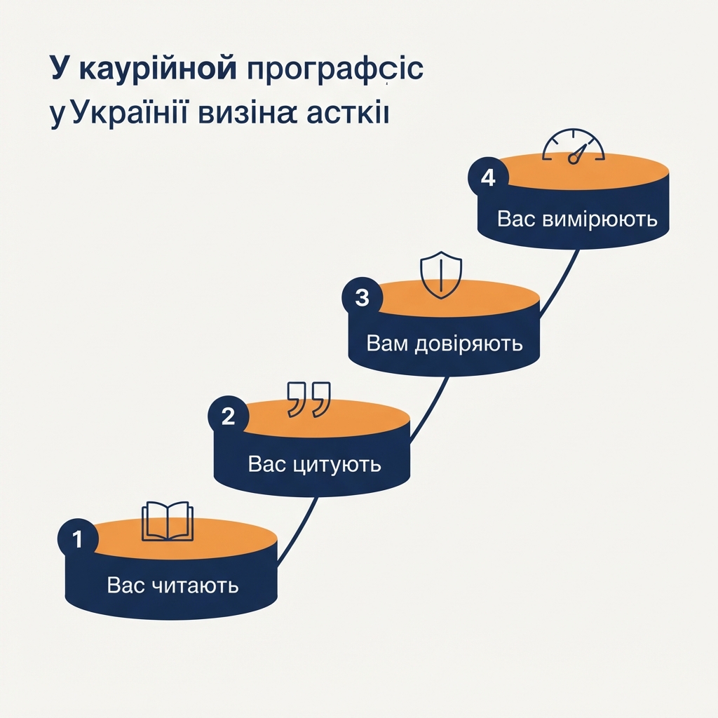 Схема сходів із чотирьох шарів GEO: щоб вас читали, цитували, довіряли вам і вимірювали вас