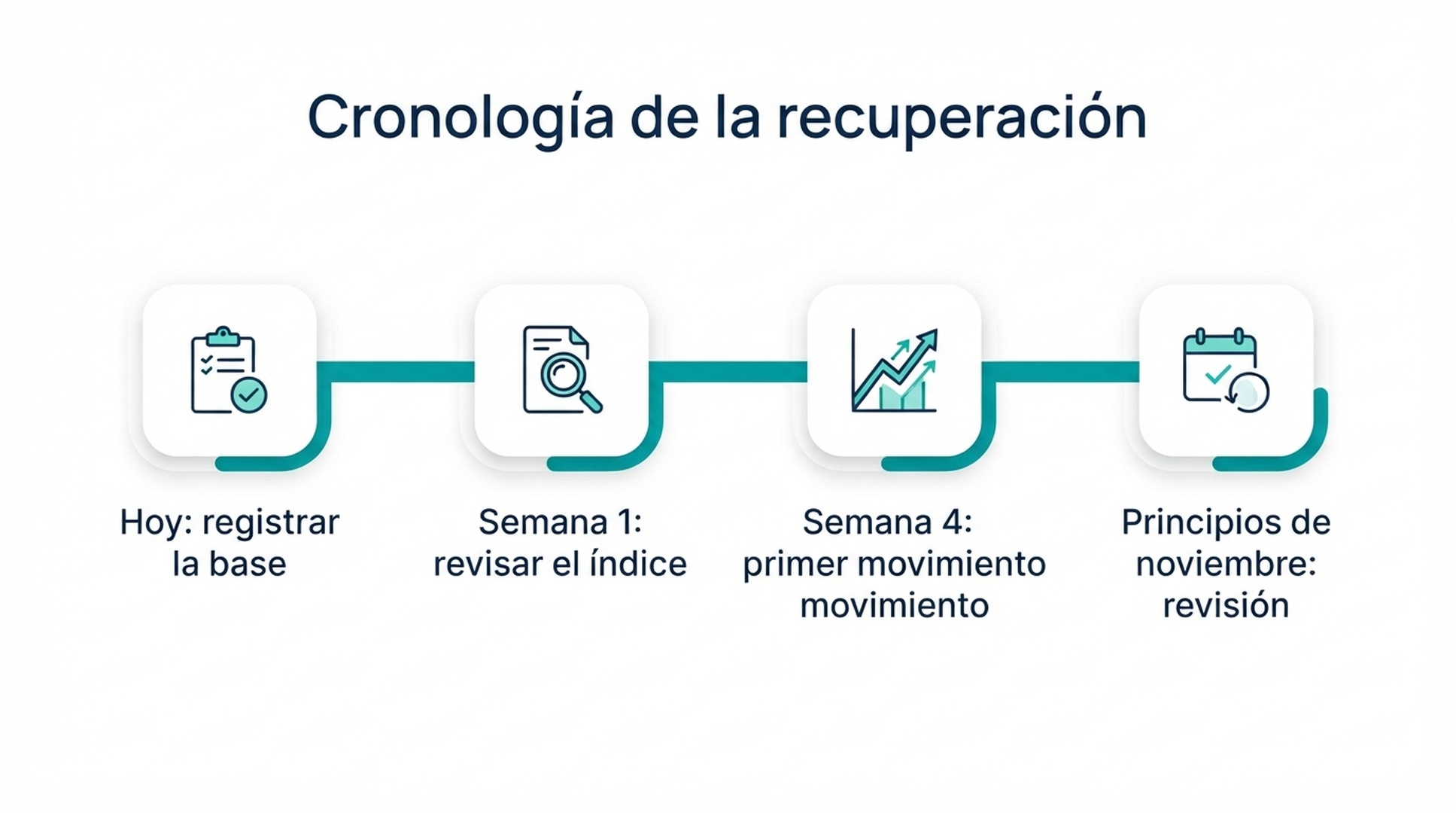 Cronología de la recuperación del plan de rescate de la actualización de spam: base, despliegue de arreglos, semana 4 y revisión de noviembre