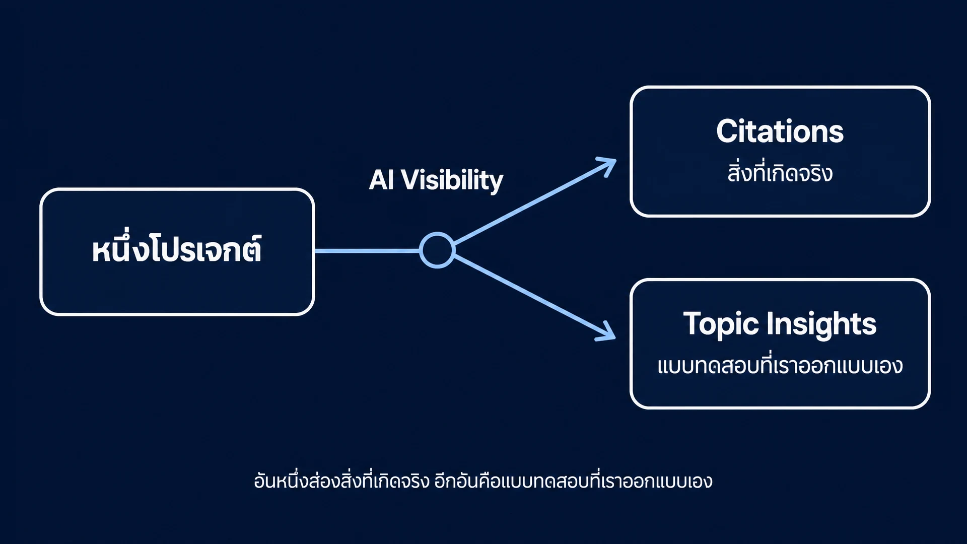 Citations vs Topic Insights: อันหนึ่งส่องสิ่งที่เกิดจริง อีกอันคือแบบทดสอบที่เราออกแบบเอง