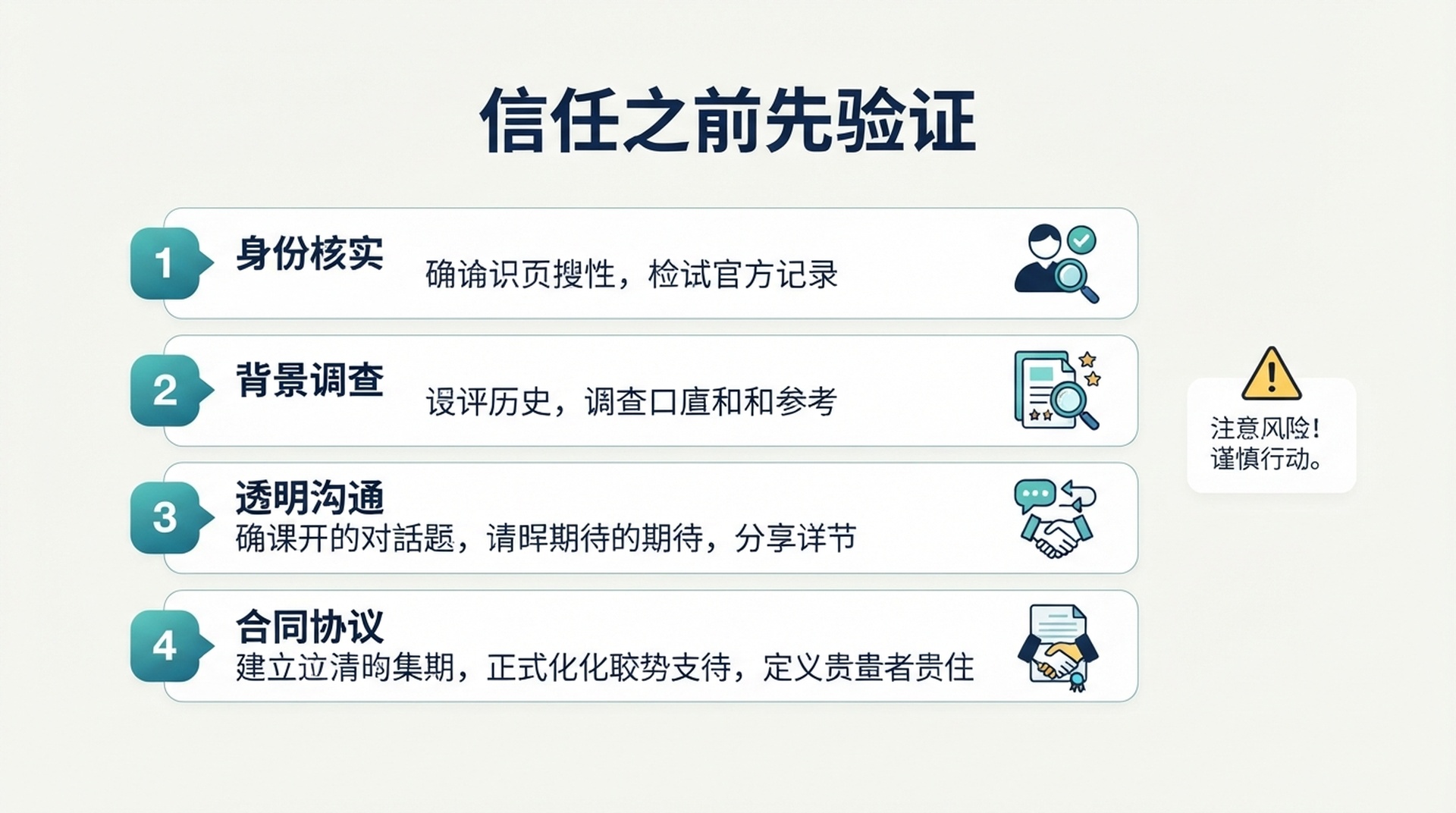 列出代理数据连接四项验证的检查清单卡：服务器已注册、工具清单、真实查询、失败路径