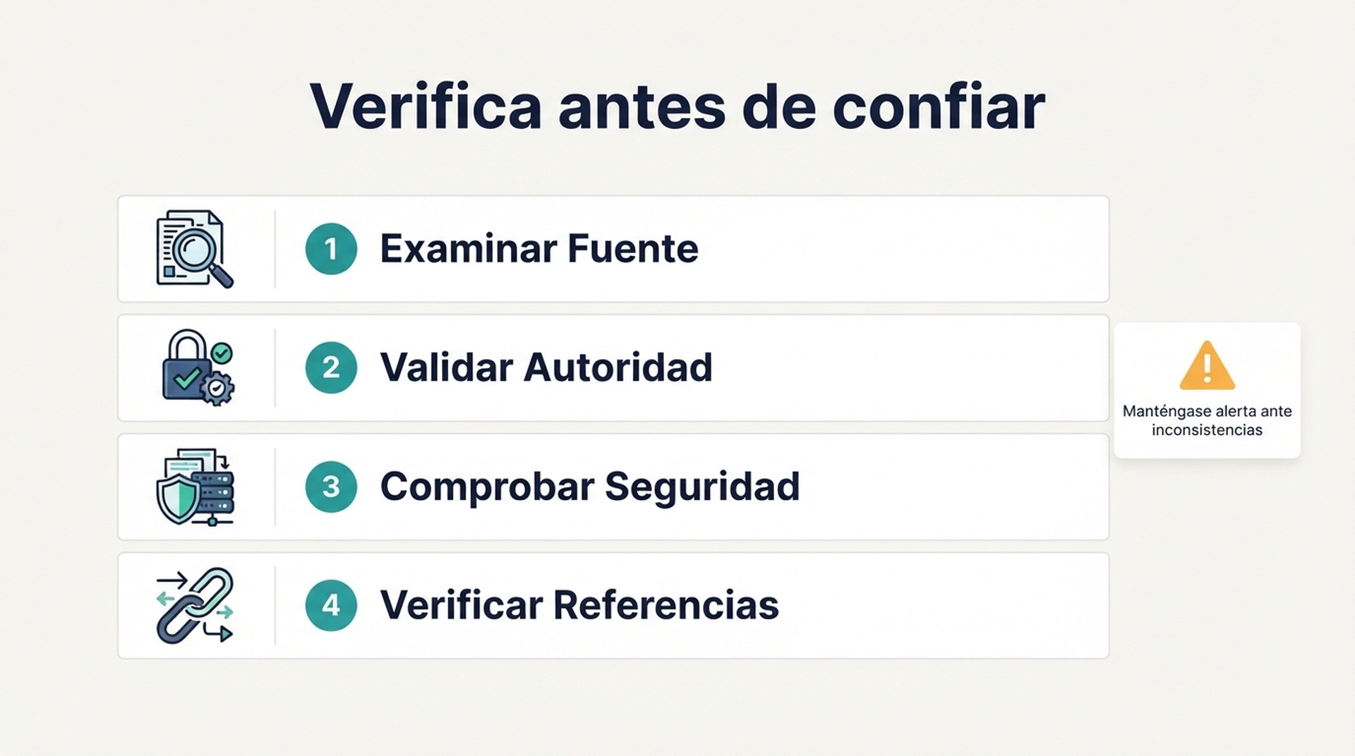 Tarjeta de checklist con cuatro comprobaciones para la conexión de datos de un agente: servidor registrado, inventario de herramientas, consulta real, ruta de fallo