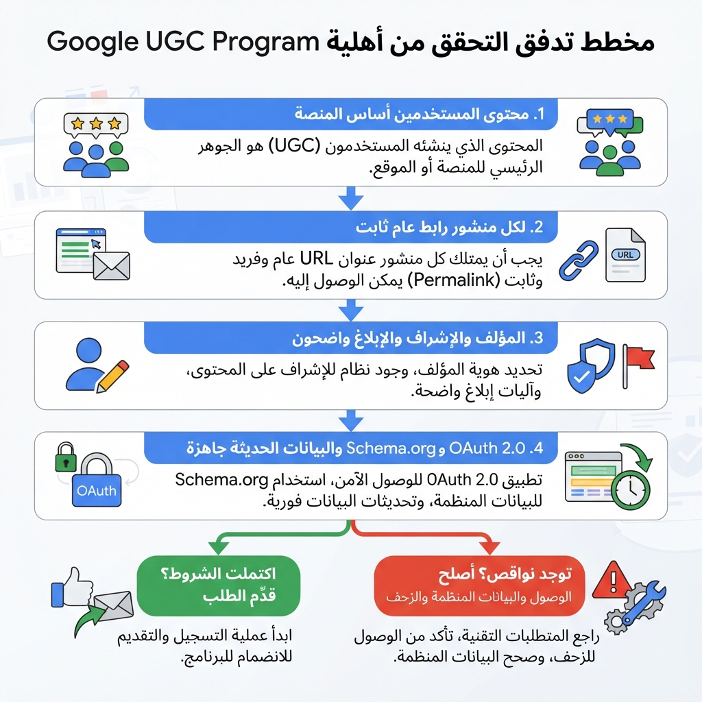 مخطط قرار للتحقق من أهلية Google UGC Fresh Data Program.