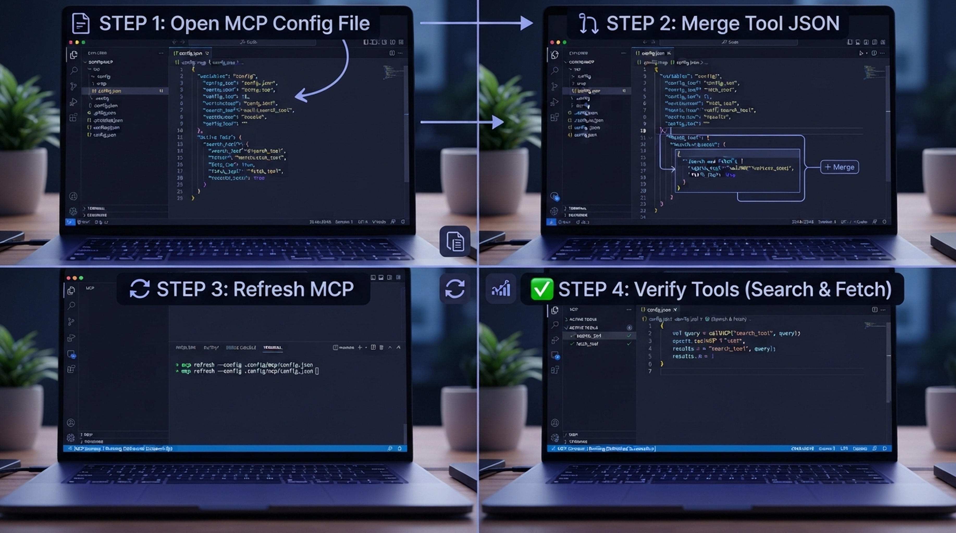 Cascade MCP 설정은 실제 구성 경로, JSON 병합, MCP 새로 고침과 도구 확인을 포함합니다.