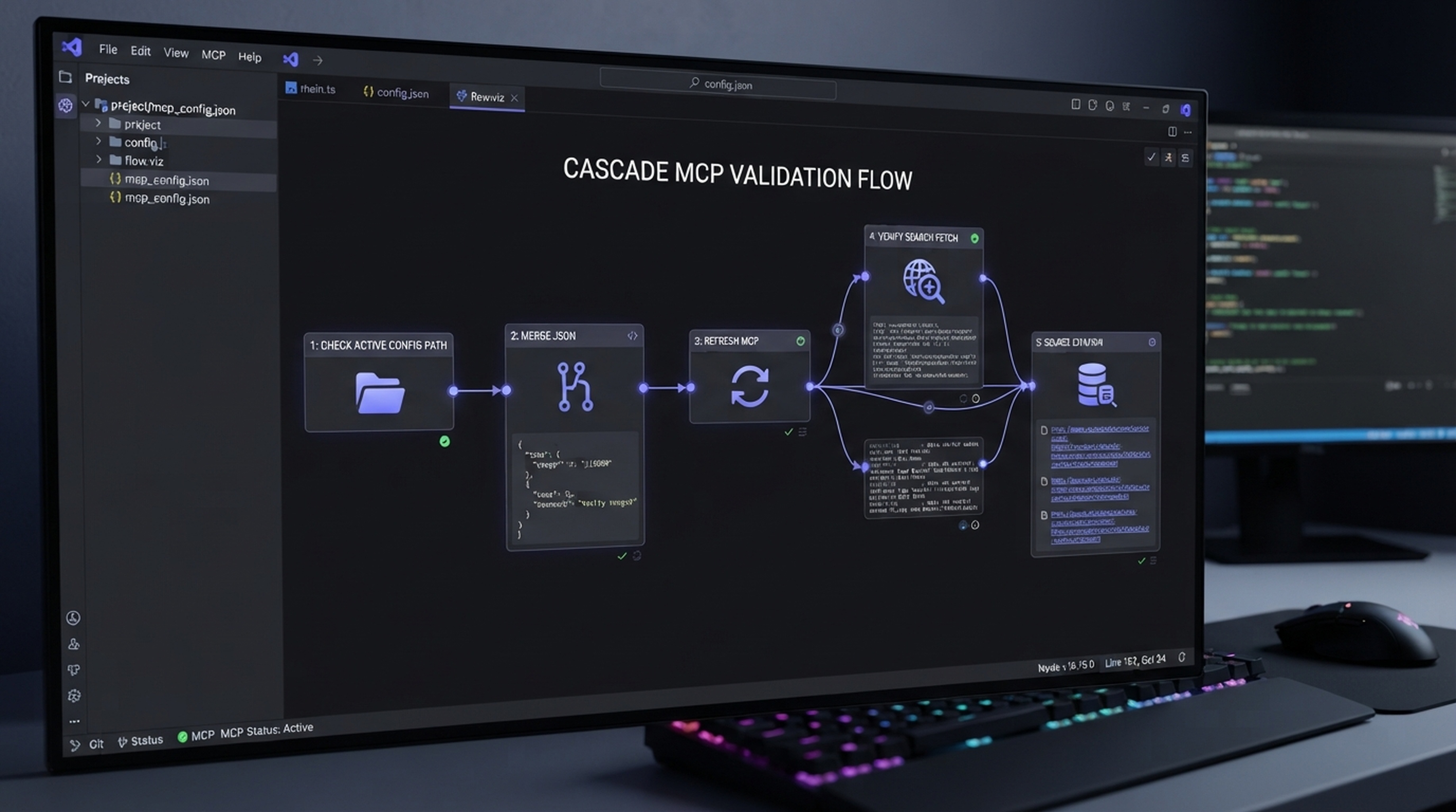 La configuración MCP de Cascade requiere comprobar la ruta activa, integrar JSON, actualizar MCP y verificar las herramientas.