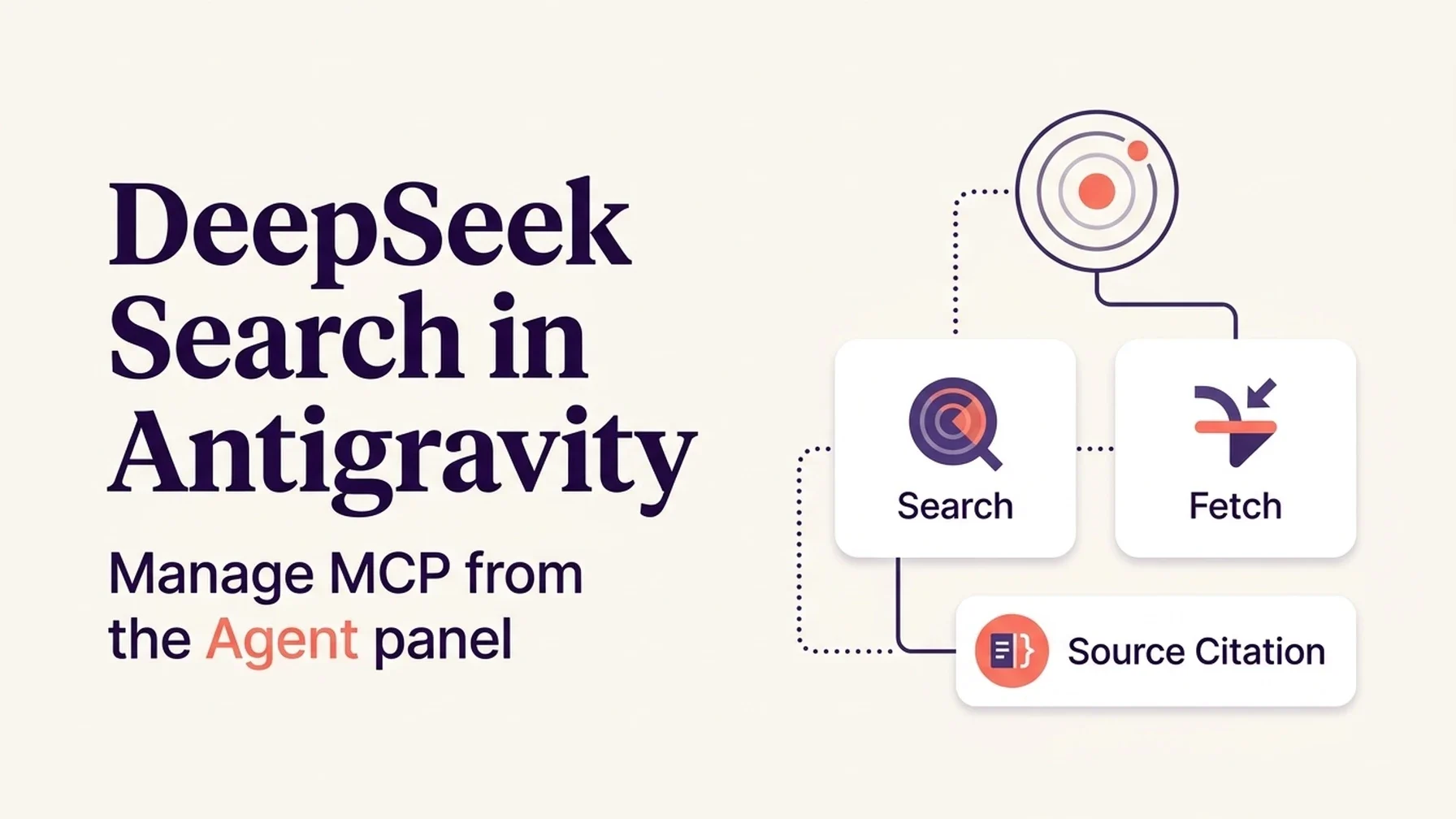 Use DeepSeek Search in Google Antigravity with workspace MCP configuration and a source verification workflow.